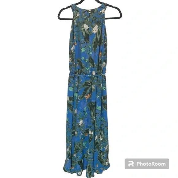 ASOS Oasis halter midi dress in blue floral - Picture 2 of 9
